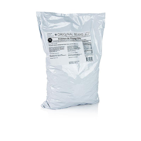 Gebinde-3-Femmes de Virunga Kongo, 55%, Milch Couverture, Callets, Original Beans, BIO, 2 kg