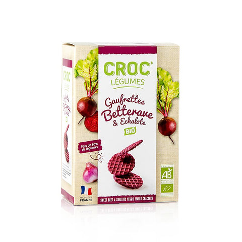 Gebinde-12-Barsnack Croc Légumes - franz. Mini-Waffeln mit Rote Bete & Schalotten, BIO, 40 g
