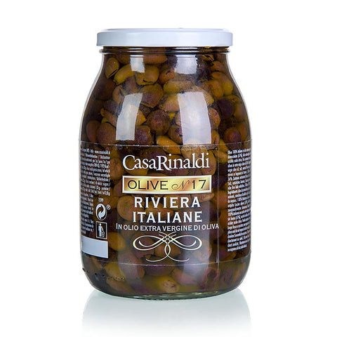 Pack of 6 pitted black olives (Snocciolate) in olive oil, Casa Rinaldi, 900 g