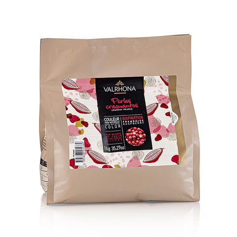 Gebinde-9-Valrhona Knusprige Perlen, Getreidefüllung mit Inspiration Himbeere, rot, 1 kg