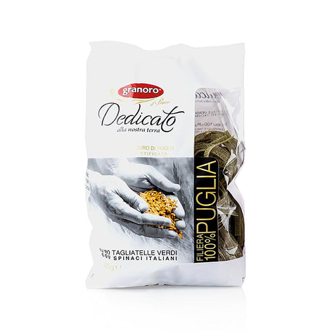 Gebinde-12-Granoro Dedicato - Tagliatelle Nidi Spinaci, No.80, Bandnudelnester, 500 g