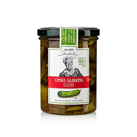 Pack of 12 - Grandma's spicy pickled cucumbers, Schudeisky, 400 g