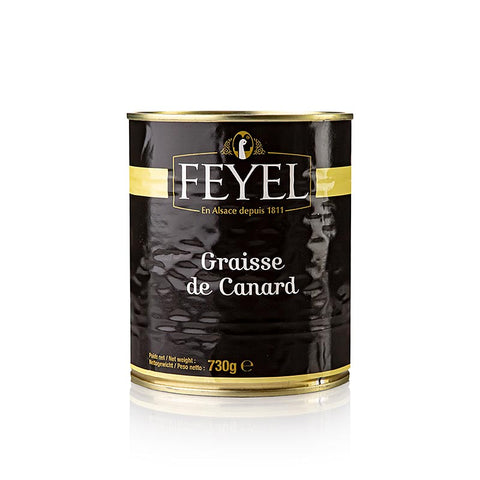 Pack of 12 duck fat (duck rendered fat), Feyel, 730 g