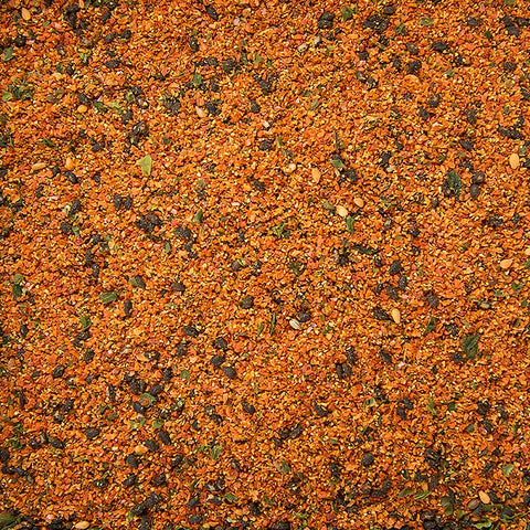 Salt, pepper, mustard, spices, flavorings, dried vegetables