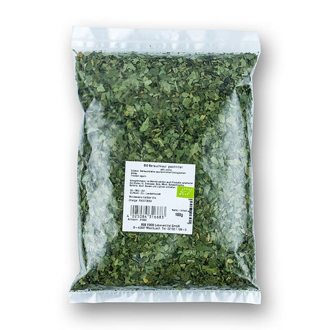 Wild garlic leaves, dried, sliced, organic, 100 g