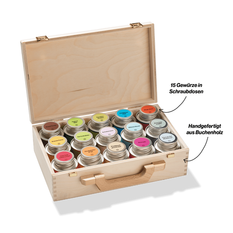 COLOURS OF SPICES | Gewürz Set | 15er Holzkiste