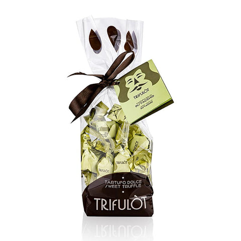 Mini Trüffelpralinen "trifulòt", Pistazien, ca. 7 g, hellgrün, Tartuflanghe, 180 g