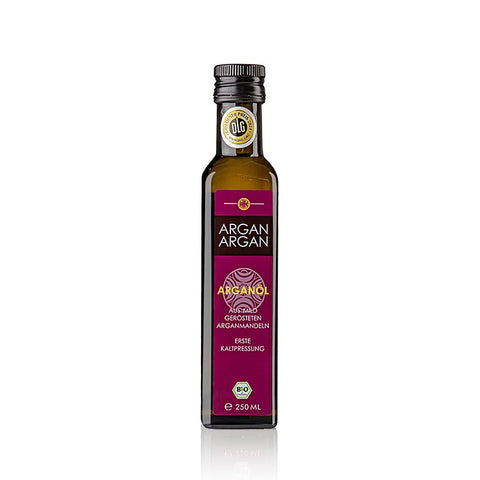 Roasted argan oil, traditionally produced in Morocco, filtered, ArganArgan, organic, 250 ml