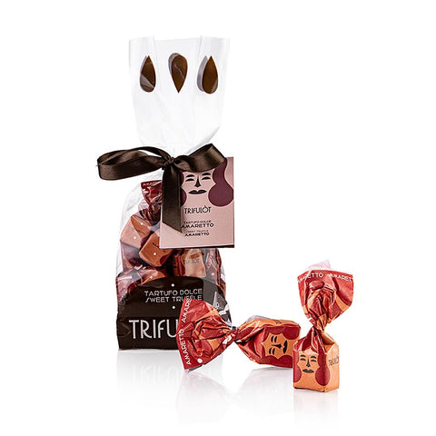 Mini Trüffelpralinen "trifulòt", Amaretto (rot), ca. 7 g, Tartuflanghe, 180 g