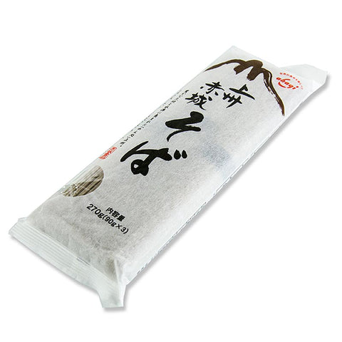 Soba noodles, made with buckwheat and wheat flour, dark, 1mm, 20cm long, Akagi Joshu, 270g