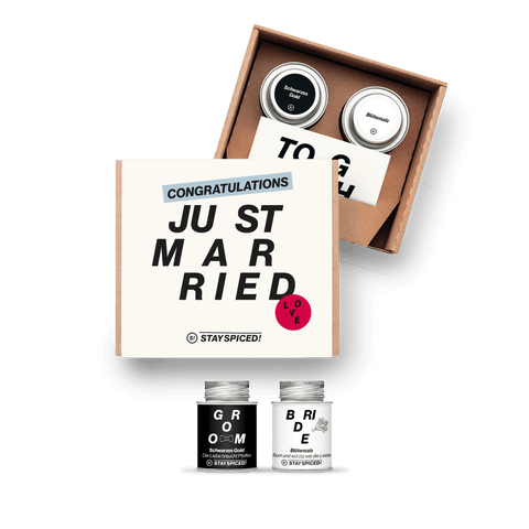 Just Married - BRIDE & GROOM | Geschenke Set | 2 Gewürze