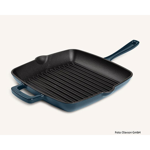Olavson Grillpfanne Petrol, Gusseisen, emailliert, 24cm, für alle Herdarten, 1 St