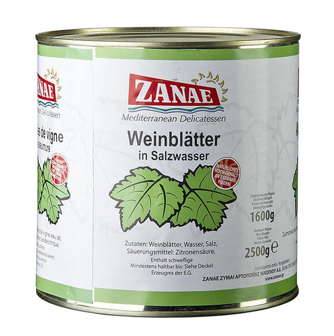 Vine leaves, in salt water, 2.4 kg, approx. 360 pieces