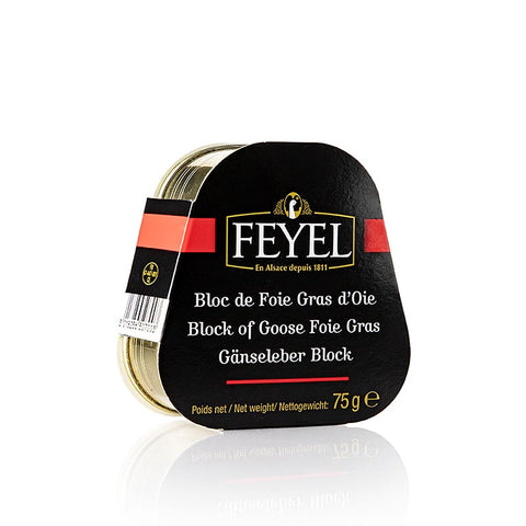 Gänsestopfleberblock, Foie Gras, Feyel, 75 g