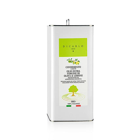 Pack of 4 - Di Carlo Extra Virgin Olive Oil with Lemon, Organic, 5 l