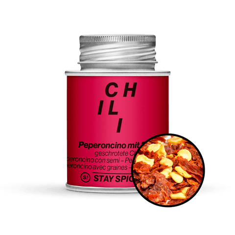 Chili / pepperoncino red, crushed with seeds