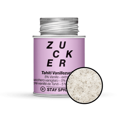 Vanillezucker 5% Tahiti Vanille, Backzucker, extra-fein