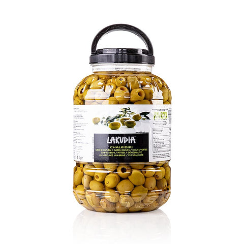 Green olives "Chalkidiki Mammoth", pitted, Lakudia, 5.5 kg