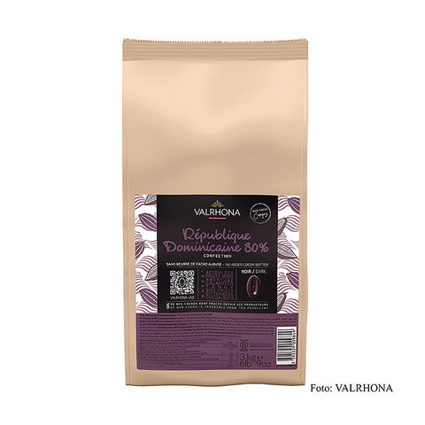 Valrhona Compoz Schokoladen - Kakaobasis Domin. Republik, 80%, Callets, 3 kg