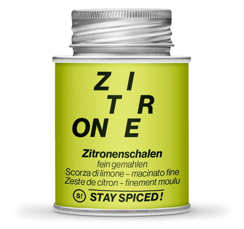 Zitronenschalen fein gemahlen