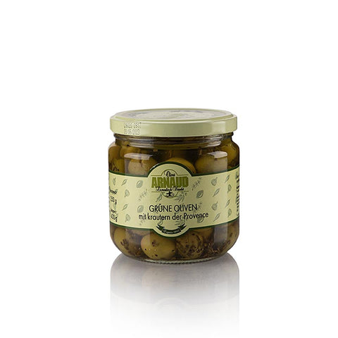 Green olives, pitted, with herbs of Provence, Arnaud, 430 g