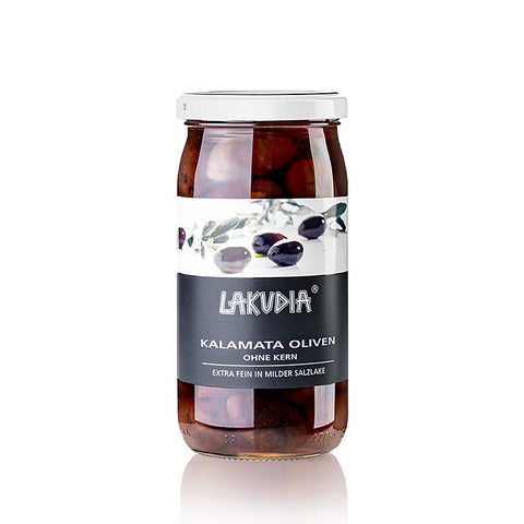 Gebinde-12-Kalamata Oliven, ohne Kern, Lakudia, 355 g