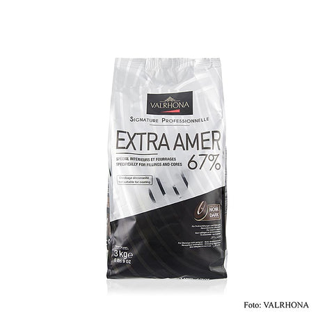 Valrhona Extra Amer, dunkle Couverture, Callets, 67% Kakao, 3 kg