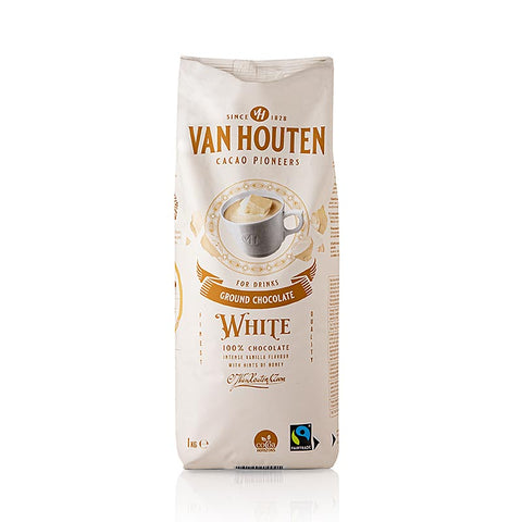 Van Houten Ground White Chocolate, Trinkschokoladen Pulver, 1 kg