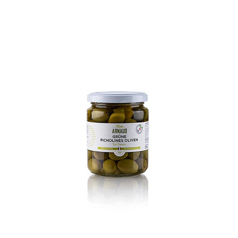 Green olives, pitted, Picholine olives, Arnaud, 278 g