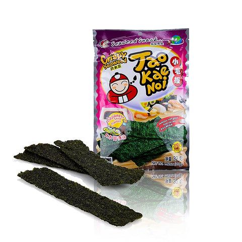 Gebinde-24-Taokaenoi Crispy Seaweed Japanese Sauce, Algen Chips mit Sojasaucengeschmack, 32 g