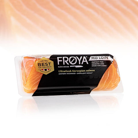 Lachs Mid-Loin ½, "Pre-Rigor", Sashimiqualität, FROYA, Norwegen, 300 g