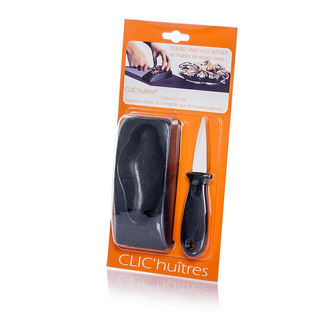 CLIC´huîtres Austernmesser und Halterung aus Gummi, 2-tlg., 2 tlg.
