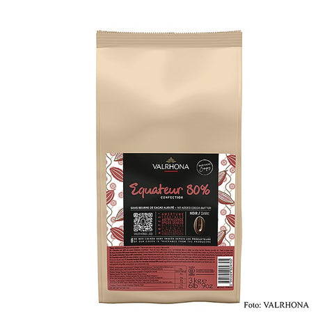 Gebinde-3-Valrhona Compoz Schokoladen - Kakaobasis Equador 80%, Callets, 3 kg